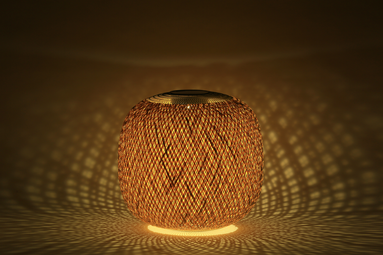 Warm woven Greenday solar light casting patterned shadows